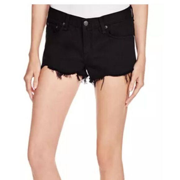 Rag & Bone Cutoff Denim Shorts Black Size 24 - Picture 1 of 12